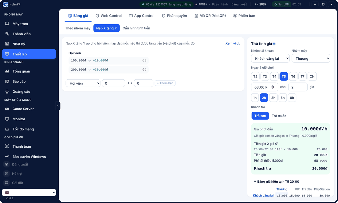 Top up X get Y tab with 100,000 get 10,000 and 200,000 get 30,000 tiers