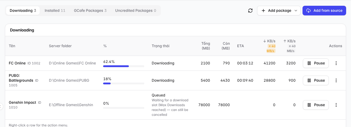 Downloading tab