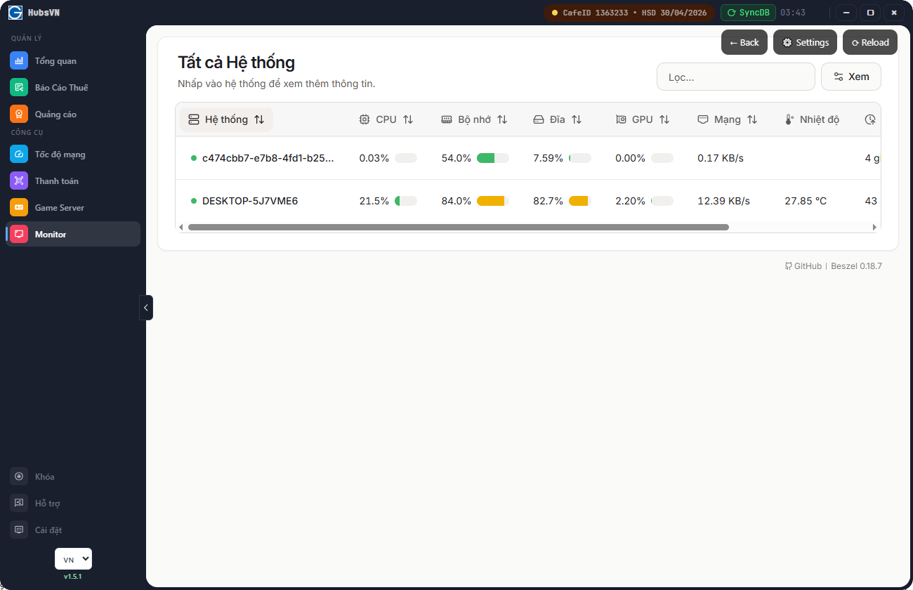 GCafe phần mềm quản lý phòng net số 1