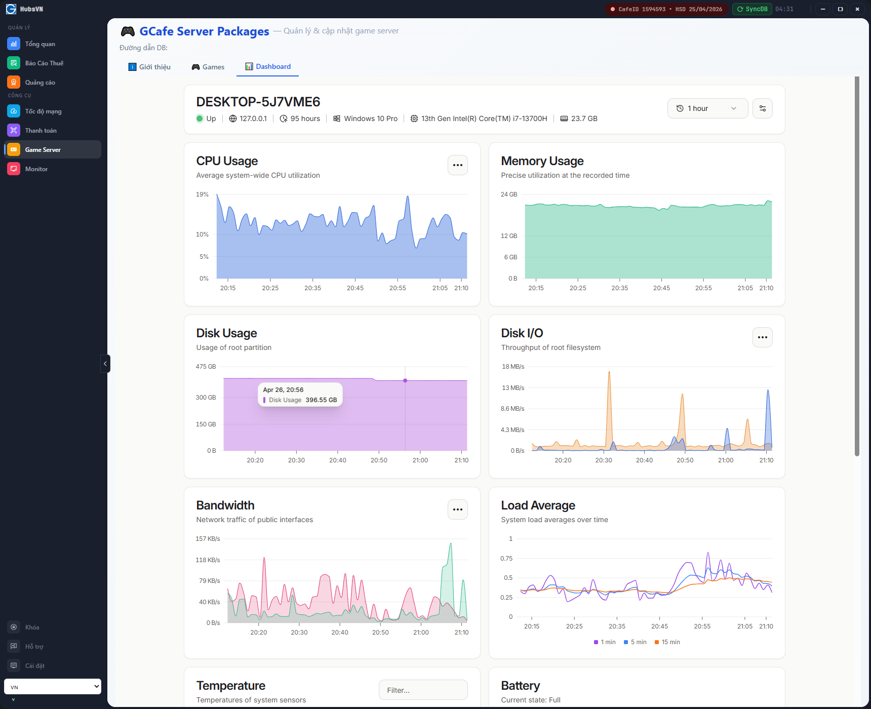 GCafe phần mềm quản lý phòng net số 1